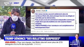 Donald Trump dénonce sur Twitter "l'apparition de bulletins surprises" dans la nuit 