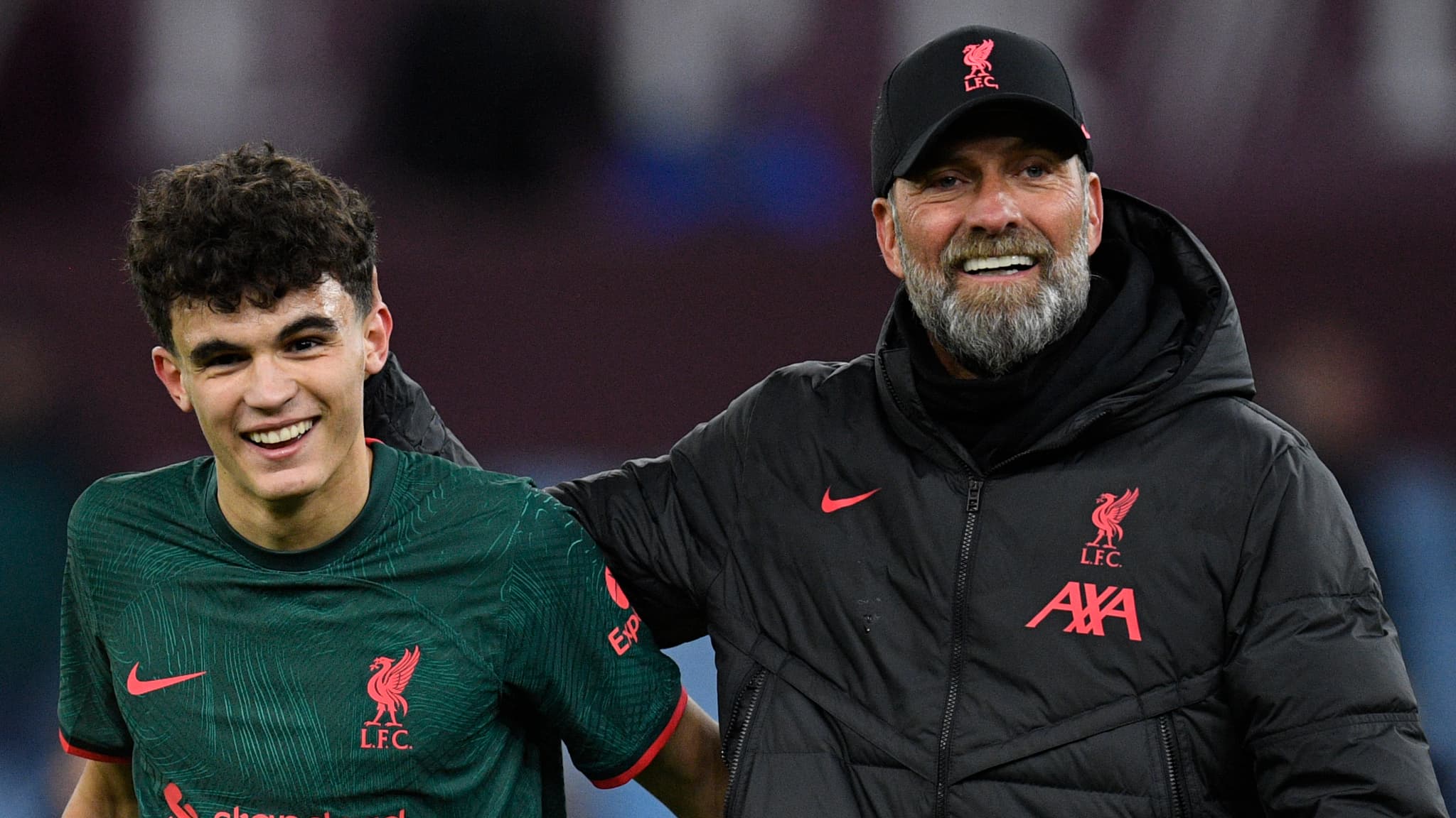 Stefan Bajcetic et Jürgen Klopp Stefan Bajcetic et Jürgen Klopp