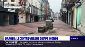 Le centre-ville de Dieppe inondé en raison des orages