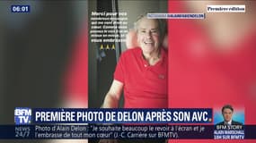 "Comme vous pouvez le voir, il va de mieux en mieux." Alain Fabien Delon rassure les fans de son père avec cette photo