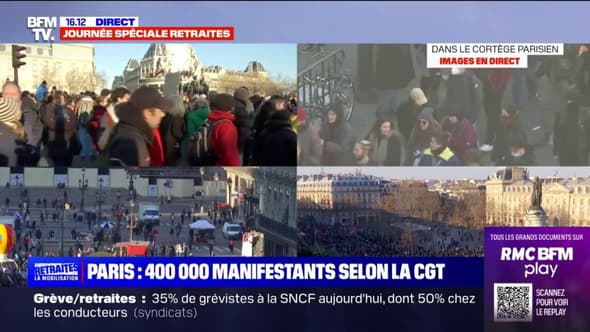 Retraites: 400.000 manifestants à Paris selon la CGT