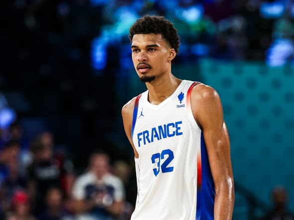 Victor Wembanyama lors de la demi-finale des JO 2024 France-Etats-Unis le 10 août 2024