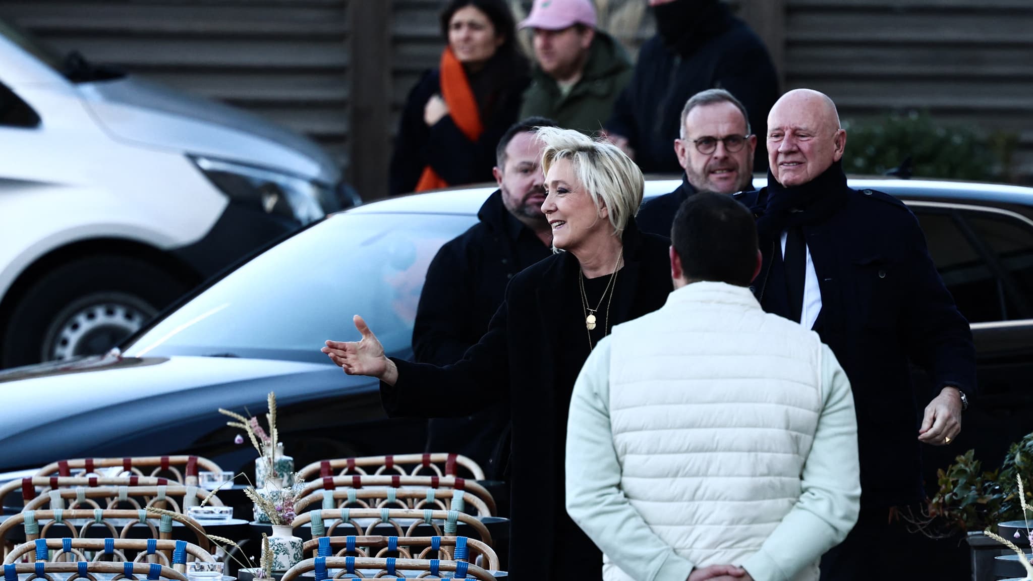 Marine Le Pen à Saint-Tropez pour les obsèques de Brigitte Bardot, le 7 janvier 2025 Marine Le Pen à Saint-Tropez pour les obsèques de Brigitte Bardot, le 7 janvier 2025