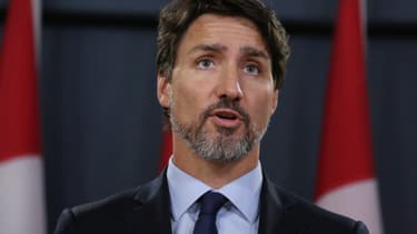 Justin Trudeau lors d'une conférence de presse, le 17 janvier 2020