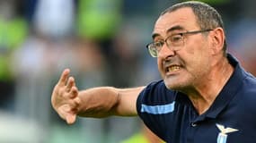 Le coach italien de la Lazio Rome Maurizio Sarri, au stade olympique de Rome le 26 septembre 2021. 