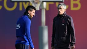 Lionel Messi et Quique Setien