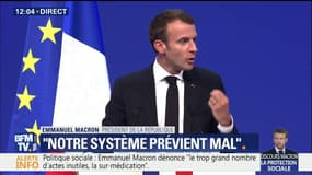 Politique sociale: "Quand ceux qui réussissent ne veulent pas regarder ceux laissés au bord du chemin, dans quelle société veulent-il vivre?", interroge Macron