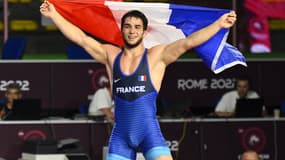 Rakhim Magamadov le 04/07/2022 lors des championnats d'Europe U20 de lutte