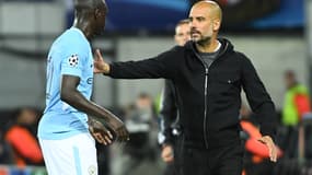 Pep Guardiola et Benjamin Mendy