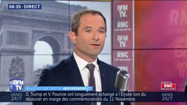 "Il y a un décalage très fort entre les actes et le discours" d'Emmanuel Macron estime Benoît Hamon