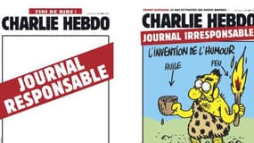 Les deux "Unes" de Charlie Hebdo, en kiosque mercredi