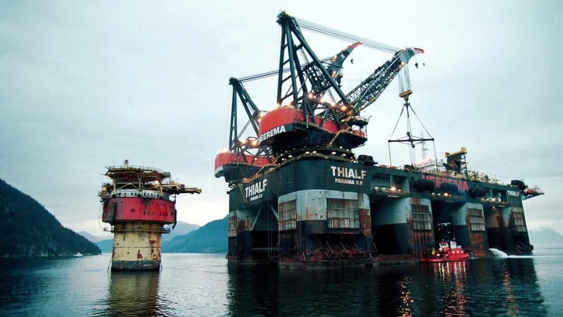 Une plateforme pétrolière, au large de la Norvège.
