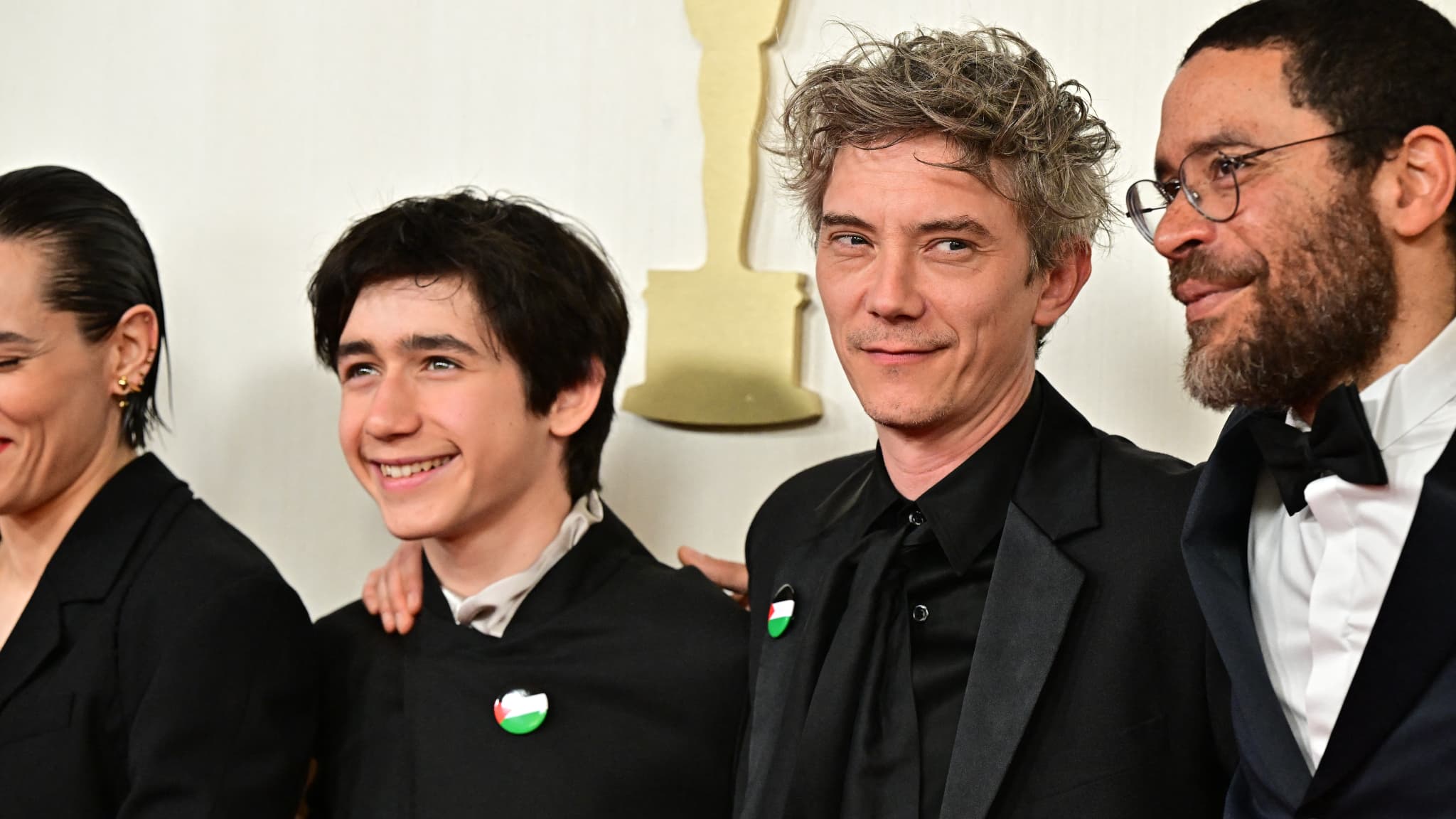 Swann Arlaud et Milo Machado-Graner, le 10 mars 2024 à Los Angeles