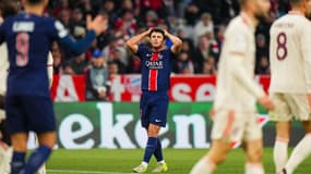 João Neves lors du match Bayern-PSG, à Munich le 26 novembre 2024
