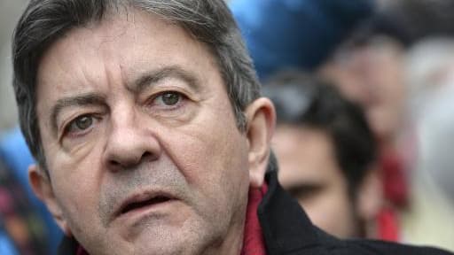 Le leader du front de gauche Jean-Luc Melenchon le 15 février 2015 à Paris