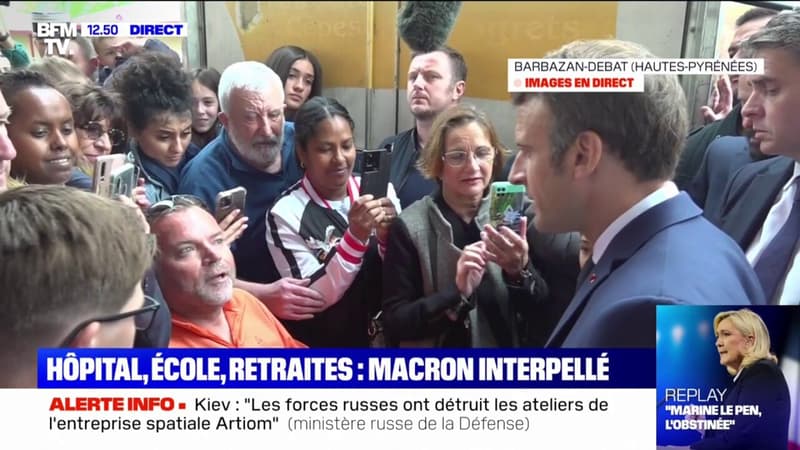 Emmanuel Macron, en déplacement à Barbazan-Debat, interpellé sur l'AAH