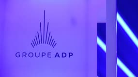 Le logo du groupe Aéroports de Paris (ADP) lors de l'assemblée générale à Paris, le 20 mai 2019 (photo d'illustration).