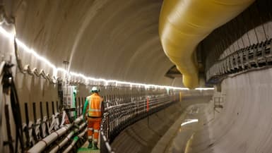 Sur le chantier de la construction de la future ligne 15 du Grand Paris Express, à la hauteur de Créteil dans le Val-de-Marne, le 19 février 2021