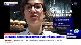 Paris: Priscilla Hayertz, boulangère dans le 18e arrondissement, vend des sablés et des macarons et reverse une partie à l'opération Pièces jaunes