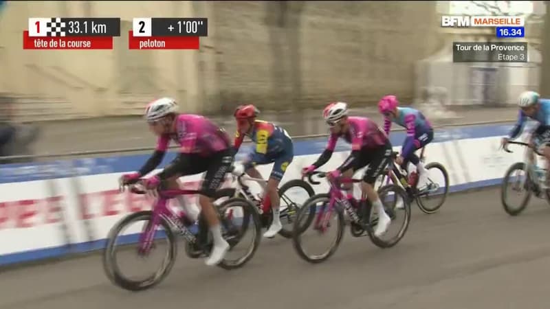 C'est pas encore fini messieurs ! L'échappée passe une première fois sur la ligne d'arrivée à Arles