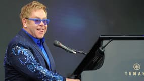 Elton John aux festival des Vieilles Charrues, vendredi.