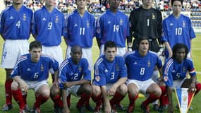 Jérémy Ménez, Hatem Ben Arfa et Samir Nasri (en haut) avant la finale de l'Euro 2004 U17