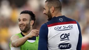 Mathieu Valbuena et Karim Benzema en 2014