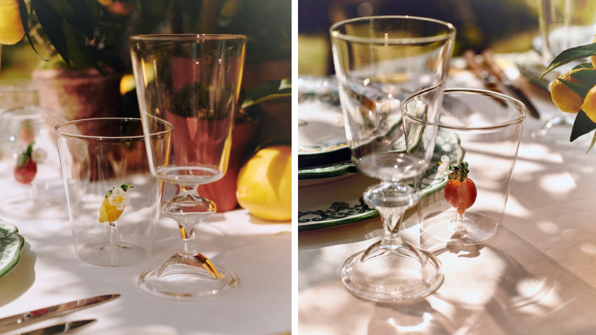 Les verres à eau Sole di Sicilia de Dior