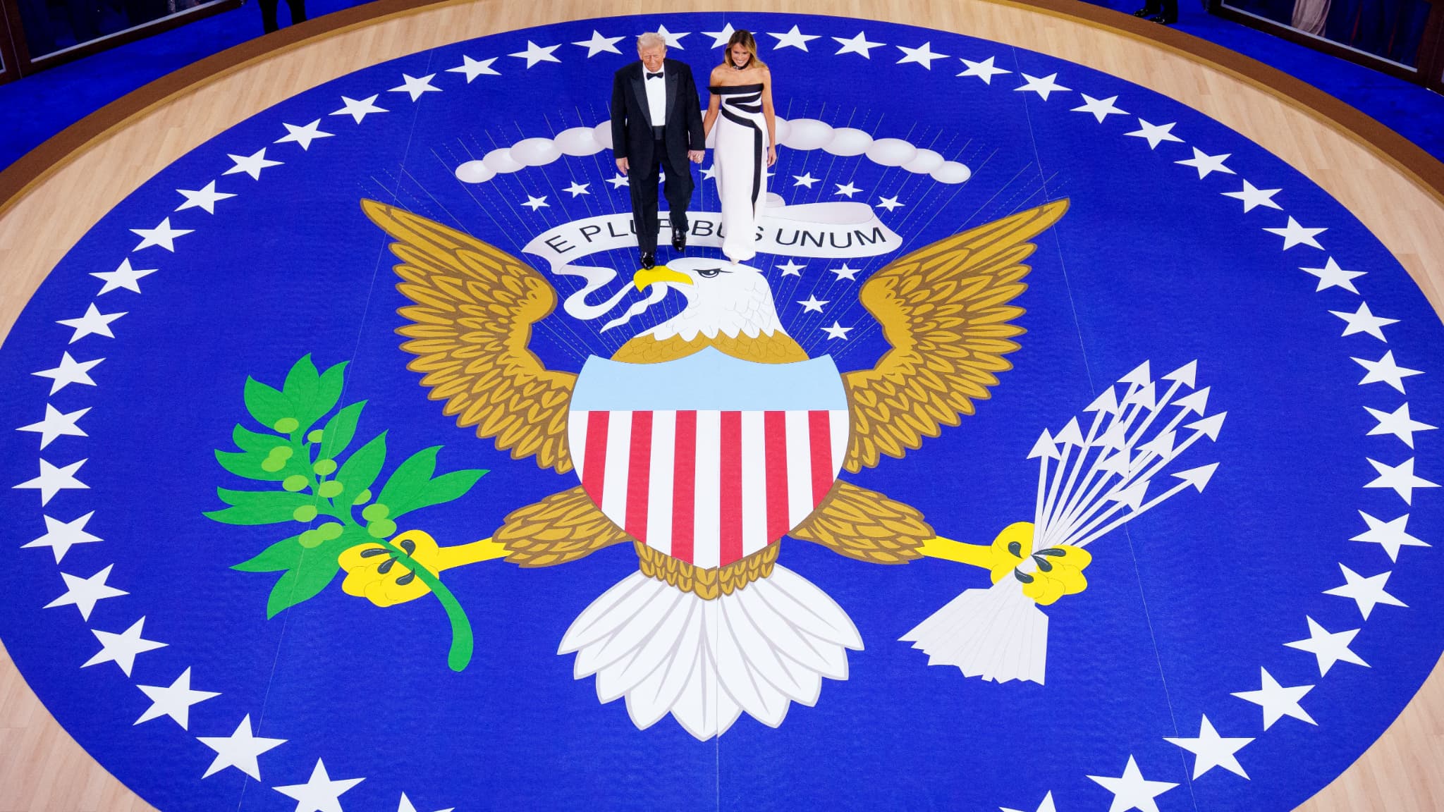 Donald Trump et Melania Trump lors du "Commander-in-Chief Ball" le 20 janvier 2025 à Washington