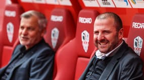 Le directeur technique du Stade Rennais Florian Maurice avec Bruno Genesio, le 21 mai 2023