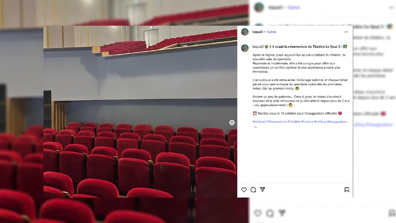 Le Quai 3 va rouvrir ses portes ce vendredi 10 octobre au Pecq (Yvelines).