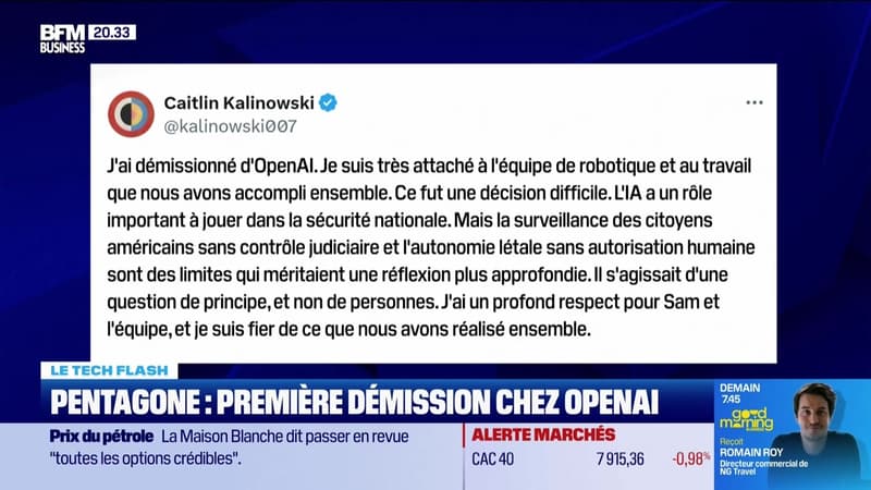 Le Tech Flash : "Pentagone : première démission chez OpenAI" par Léa Benaim - 09/03