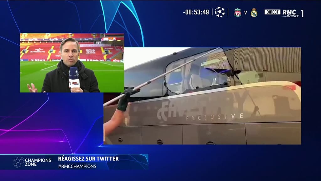 Le bus du Real attaqué à Anfield Le bus du Real attaqué à Anfield