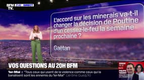 L'accord sur les minerais ukrainiens va-t-il changer la décision de Vladimir Poutine d'un cessez-le-feu la semaine prochaine ? Vos questions au 20H BFM