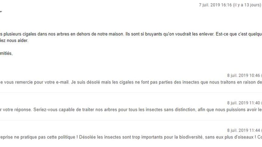 Un extrait de la conversation Un extrait de la conversation