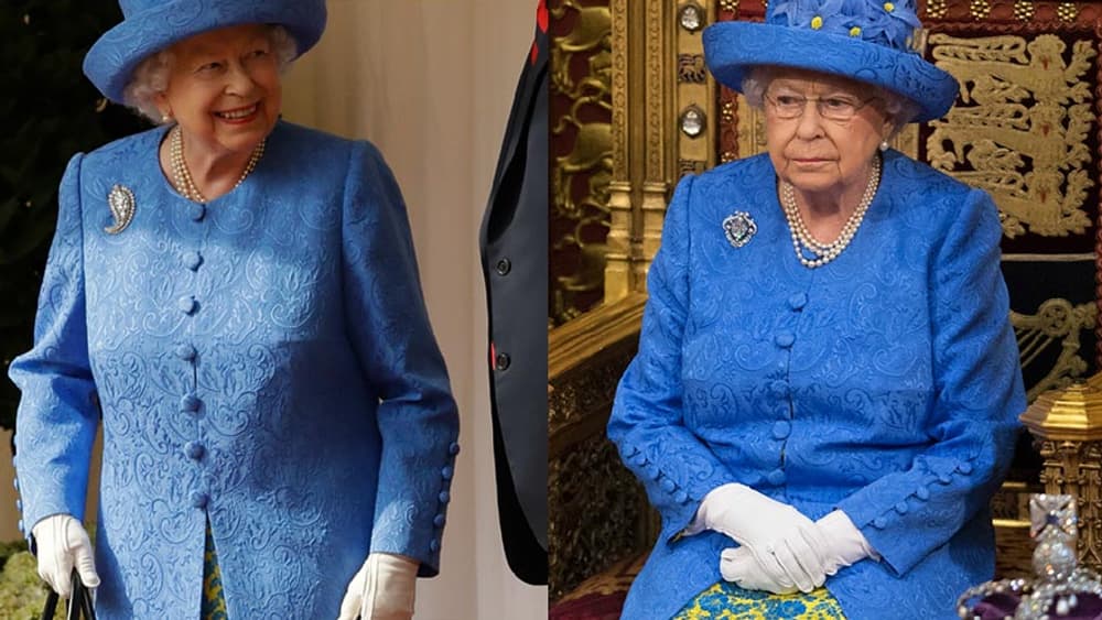 La reine le 21 juin 2017 (à droite) et le 13 juillet 2018 (à gauche).