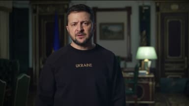 Le président ukrainien Volodymyr Zelensky lors de son allocution quotidienne, le 20 janvier 2023