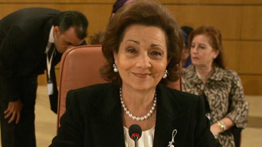 Suzanne Moubarak, l'épouse de l'ancien président égyptien, en octobre 2010 lors d'une conférence à Tunis