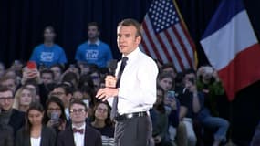 Emmanuel Macron devant les étudiants américains de l'Université George Washington