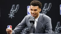 Victor Wembanyama introduit par les Spurs de San Antonio en conférence de presse, le 24 juin 2023