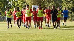 Les joueurs du Nîmes Olympique, le 23 juin 2020