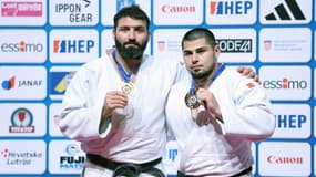 Les judokas russes Inal Tasoev et Tamerlan Bashaev aux Europe de judo, 27 avril 2024