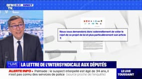 Retraites: l'intersyndicale demande dans une lettre aux députés de voter contre le projet de loi dont l'article 7