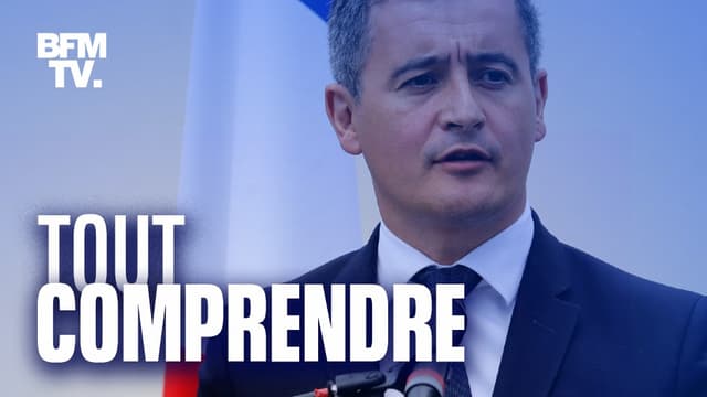 Le nouveau ministre de l'Intérieur, Gérald Darmanin, lors d'un déplacement dans un commissariat des Mureaux (Yvelines), le 8 juillet 2020.