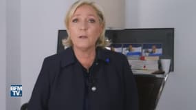 Marine Le Pen dans son allocution aux électeurs de la France insoumise.