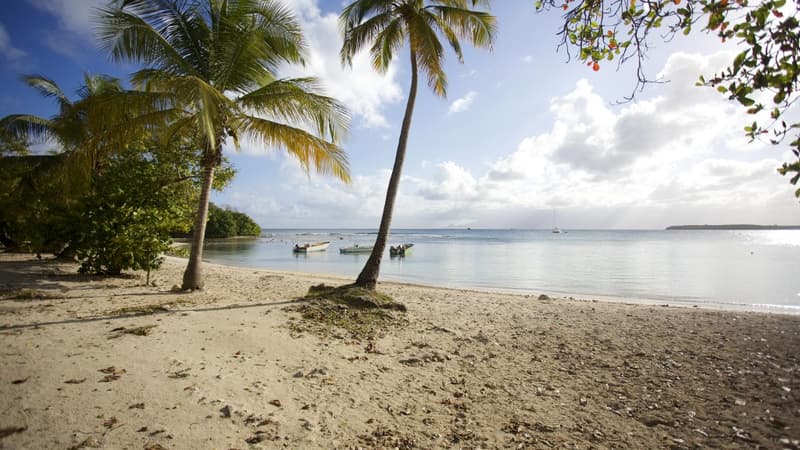 Une plage du Gosier en Guadeloupe en mars 2020. (Photo d'illustration)