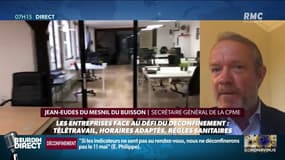 Masques dans les entreprises : "On a besoin de savoir exactement où on va pouvoir se fournir", affirme Jean-Eudes Du Mesnil Du Buisson