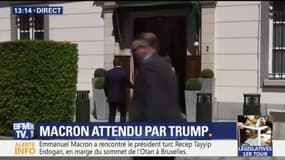 Première rencontre entre Emmanuel Macron et Donald Trump à l'ambassade américaine à Bruxelles