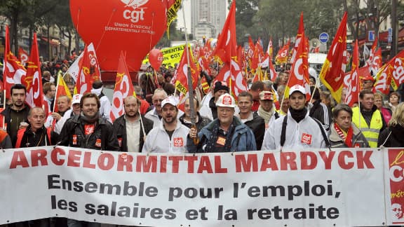 Les salariés d'ArcelorMittal ont participé à la manifestation à Paris.