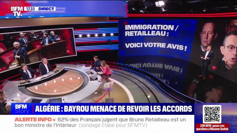 LES ÉCLAIREURS - Immigration, Bruno Retailleau: les enseignements du sondage Elabe pour BFMTV